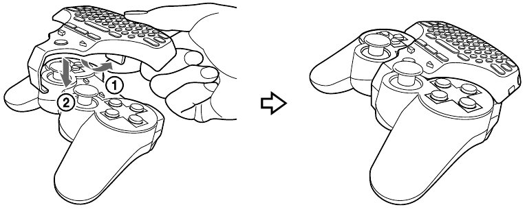 Attaching the wireless keypad to a wireless controller