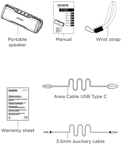 Aiwa BST-500BK, BST-500RD - Bluetooth Speaker Manual | ManualsLib