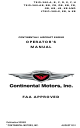 Continental Refrigerator TSIO-360 Series Operator's Manual