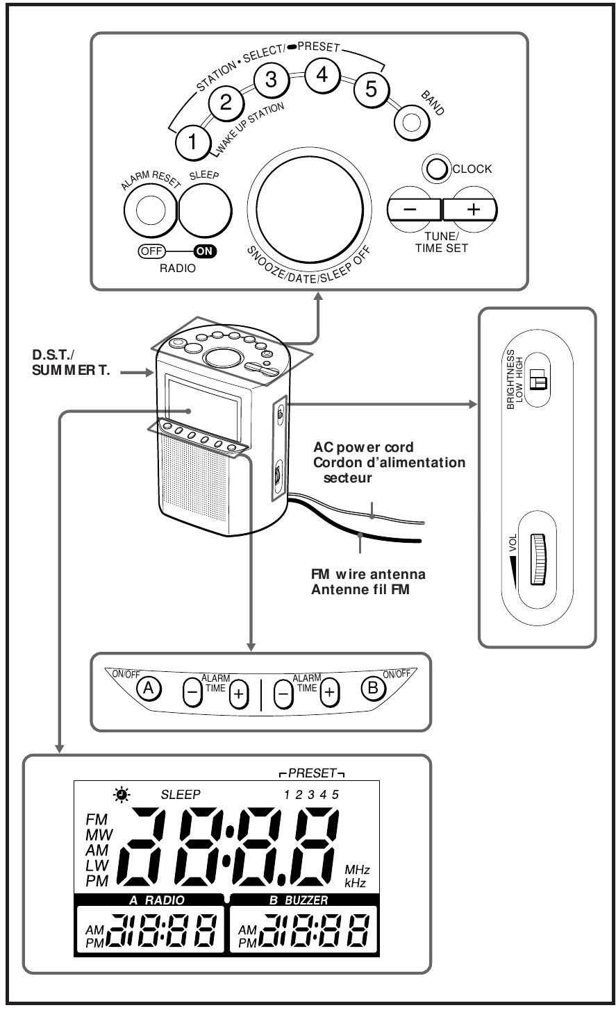 Sony DREAM MACHINE ICFC793, ICFC793L AM/FM Clock Radio Manual