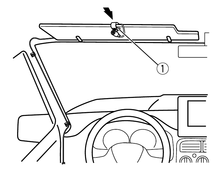 To install on the sun visor - Step 2