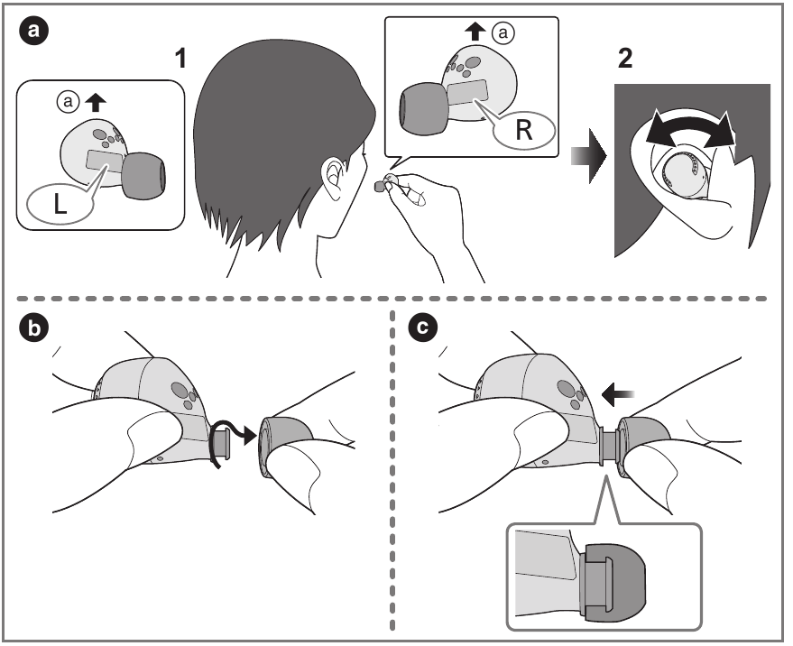 How to fit the earphones
