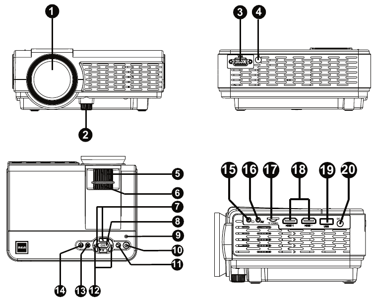 RCA RPJ107BLACK Home Theater Projector With Bluetooth Manual