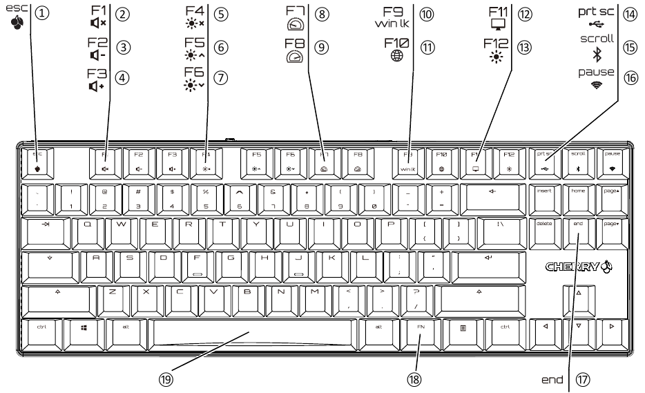 Cherry MX 8.2 TKL Wireless Wireless Gaming Keyboard Manual ManualsLib