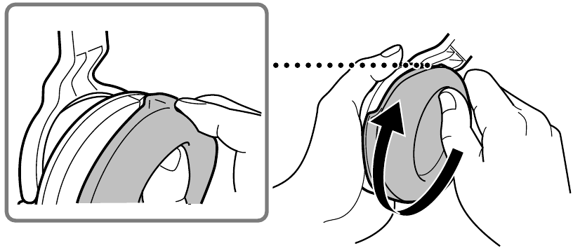 Replacing the earpads - Step 2 - Place the new earpad