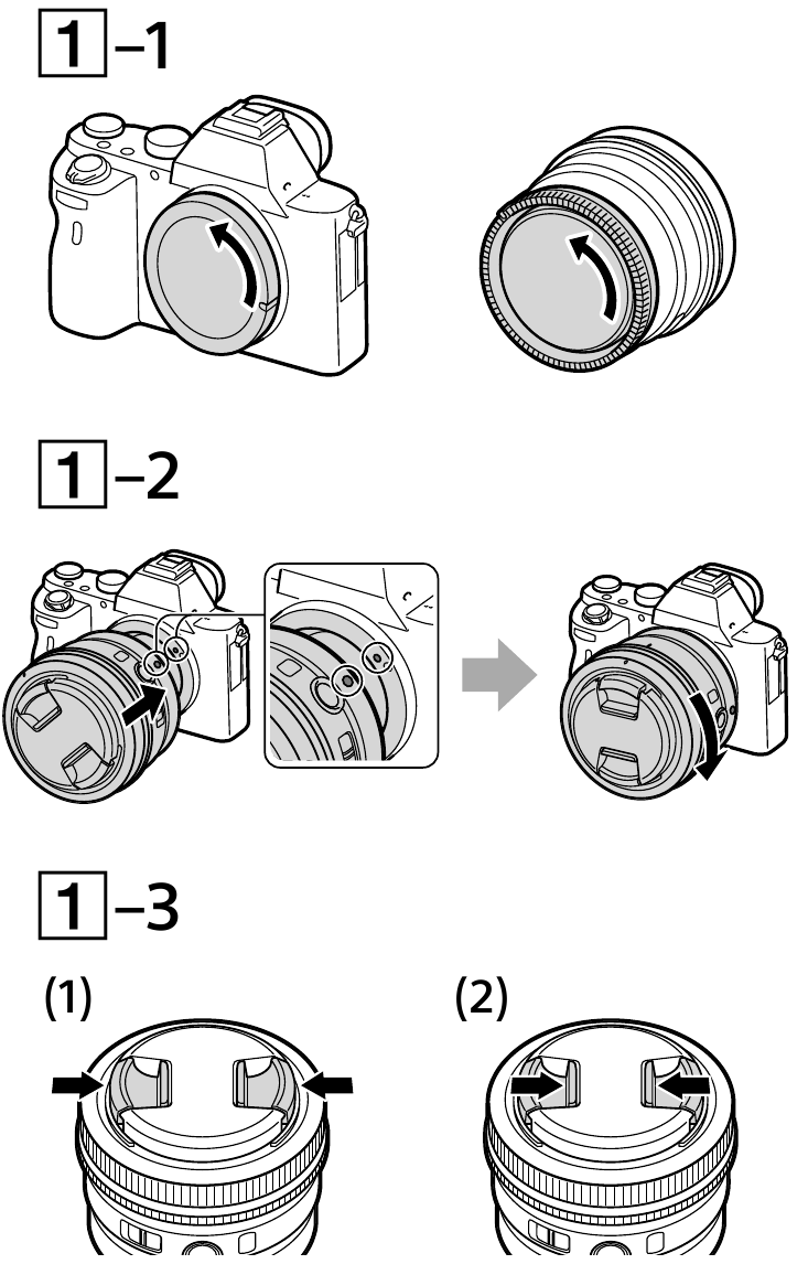 Attaching the lens - Diagram