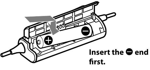 Installing a battery - Step 2 - Insert the battery
