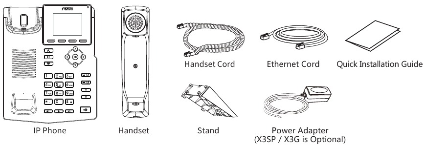 Packaging list