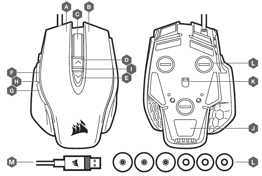 Corsair M65 RGB ELITE - Tunable FPS Gaming Mouse Manual | ManualsLib