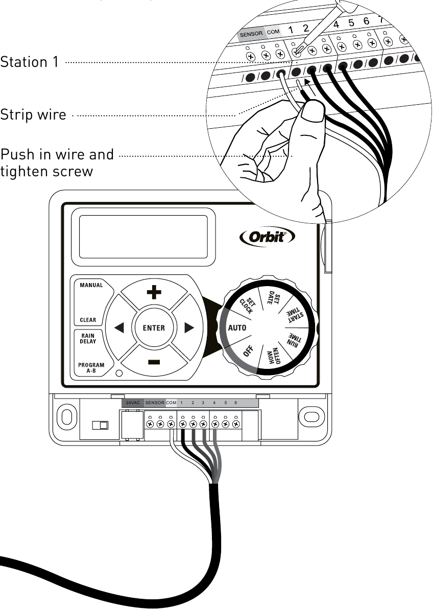 Connect valve wire to terminal