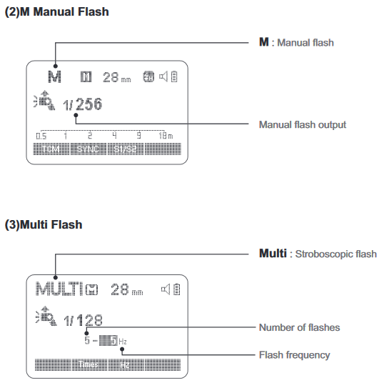 LCD Panel - M Manual Flash / Multi Flash