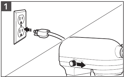 Plug the Stand Mixer into a grounded 3 prong outlet.