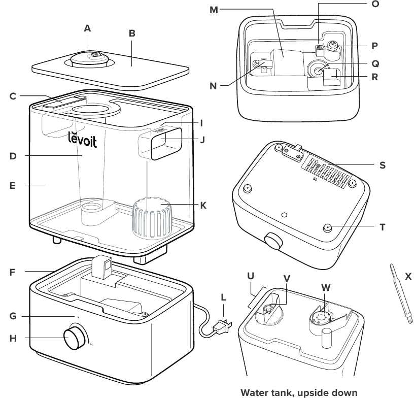 Levoit Classic 300 LUHA603WUS Lite Ultrasonic Cool Mist Humidifier