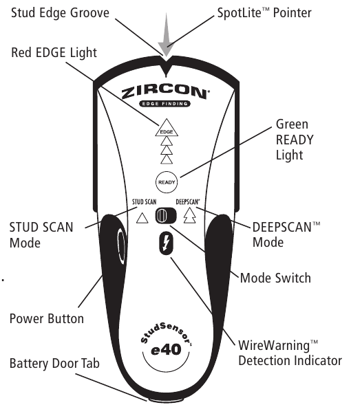 Zircon StudSensor e40 Stud Finder Manual ManualsLib
