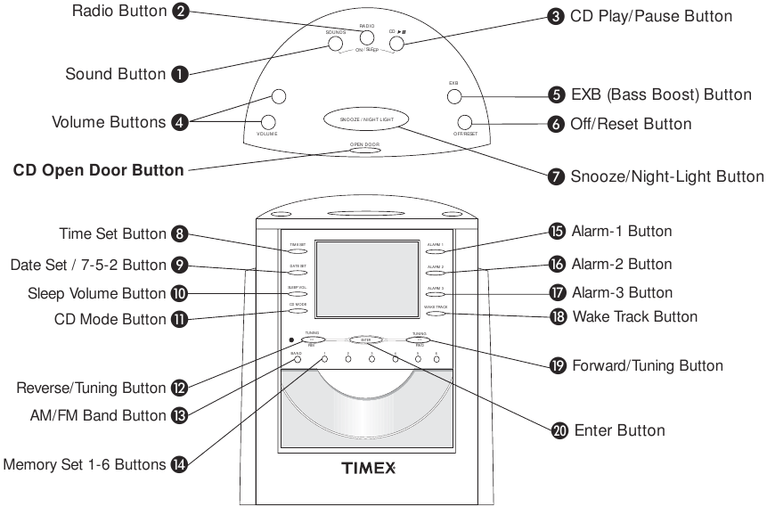 Timex T618 Stereo CD Clock Radio Manual ManualsLib
