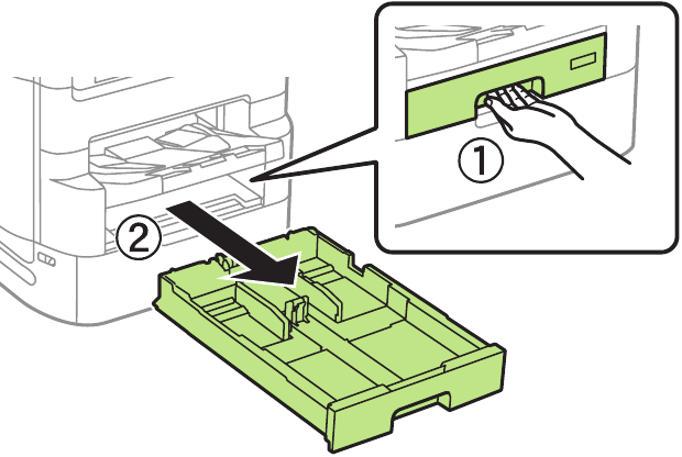 Load paper - Step 1 - Pull out the paper cassette