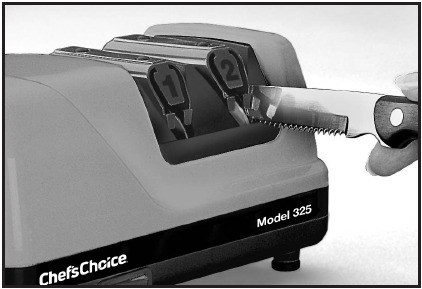 PROCEDURE FOR SHARPENING SERRATED BLADES