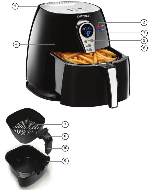 Chefman RJ38P1 Digital Air Fryer Manual ManualsLib