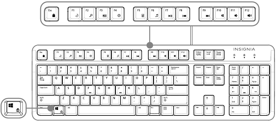 Insignia NS-PNK8001 - USB Keyboard Manual | ManualsLib