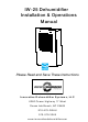 Innovative Dehumidifier Systems IW-25 Installation & Operation Manual