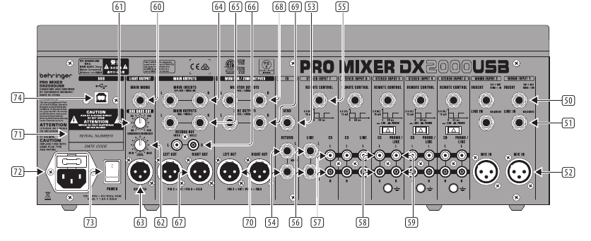 Behringer PRO MIXER DX2000USB - 7-Channel DJ Mixer Manual | ManualsLib