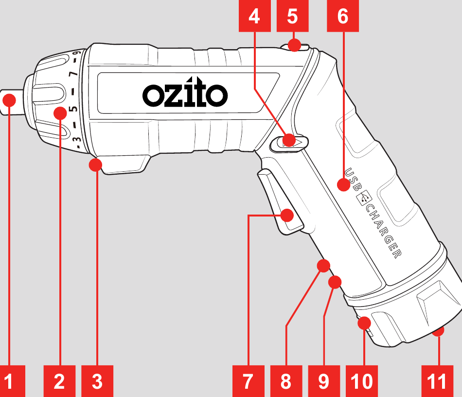 Ozito SDL5000U Cordless Screwdriver Torch 3.6V Manual ManualsLib