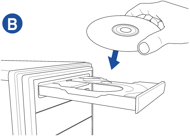 Power on the system and install operating system and drivers - Step B