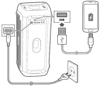 Charging External USB Devices - PartyBox 200