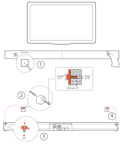 Wall mount the Soundbar