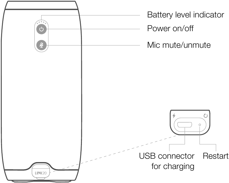 JBL Link 20 Portable Wireless Stereo Speaker Quick Start Guide