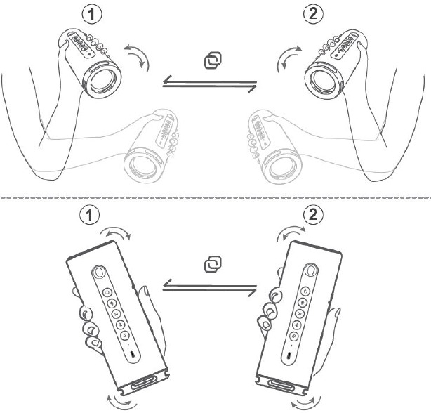 Set up a stereo group - Shaking method