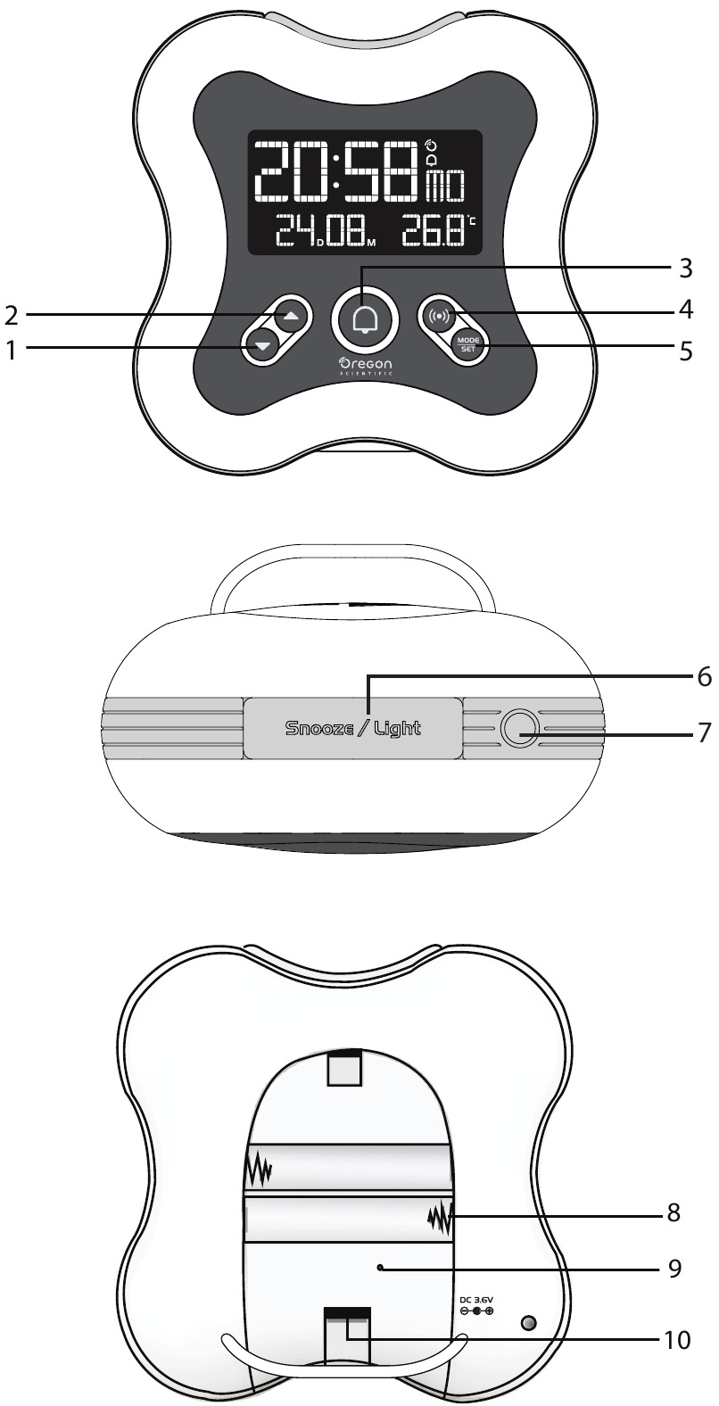 Oregon Scientific RM331P, RM331PU RF Projection Clock Manual ManualsLib