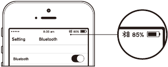 Battery LED indicator on Bluetooth device