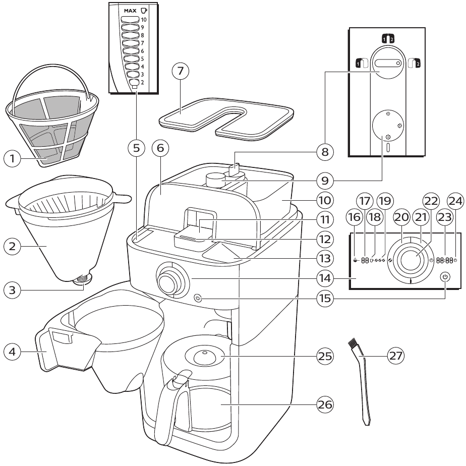 Philips HD7762 Grind & Brew Coffee Maker Manual ManualsLib