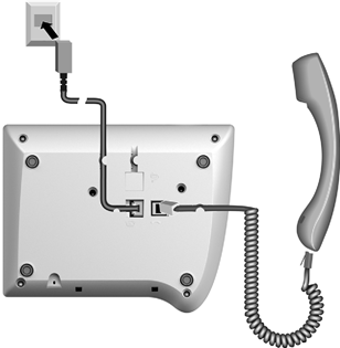 Preparing the telephone for use - Connecting