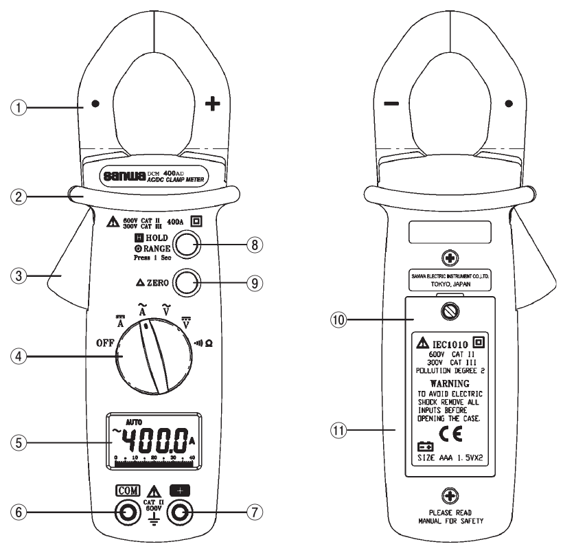 Sanwa DCM400AD Digital Clamp Meter Manual ManualsLib