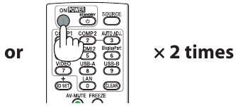 Turning off the projector - Using a standby Button