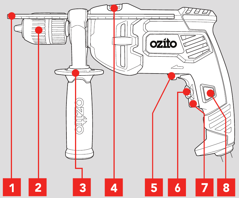 Ozito HDR3000 Hammer Drill 710W Manual ManualsLib