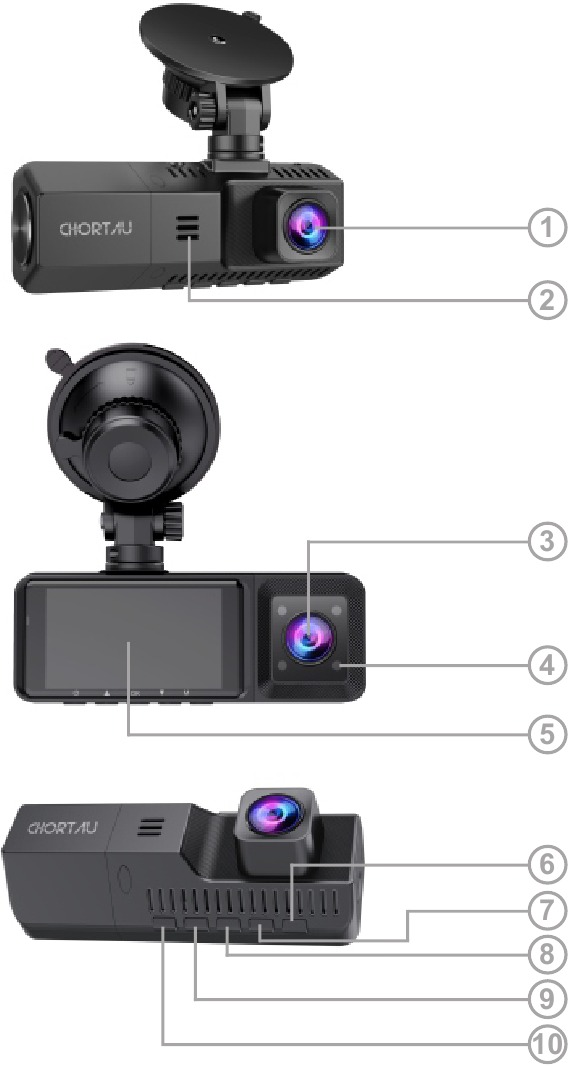 CHORTAU B-T27 - Dual 1080P Dash Cam Front And Inside Manual | ManualsLib