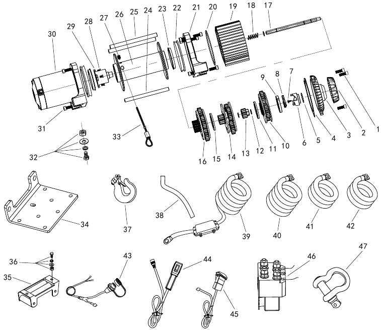 BADLAND ZXR 5000 5000 lb. UTV/Powersport 12V Winch with Wire Rope