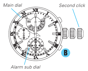 TIME SETTING AND HAND POSITION ADJUSTMENT - Step 5