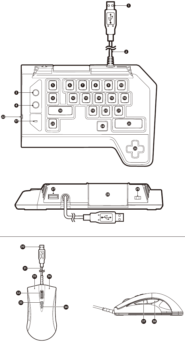 PS 4 Игровая мышь и Кейпад Hori T.A.C. FOUR TYPE K2 (PSE)