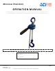 ACI Hoist & Crane MLH-005 Operation Manual