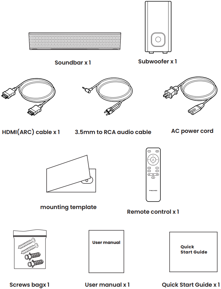 Pheanoo P15 2.1CH Soundbar With Subwoofer Manual ManualsLib