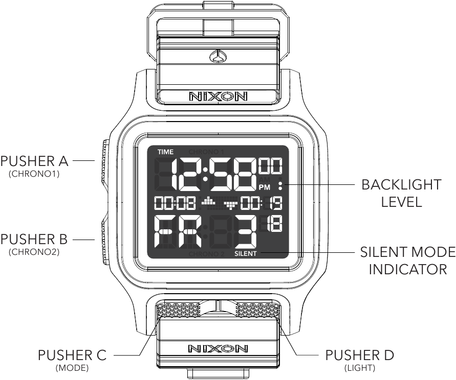 Nixon digital discount watch instructions