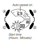 CASIO - G-SHOCK GA110 - To configure countdown start time and auto-repeat settings To configure countdown start time and auto-repeat settings