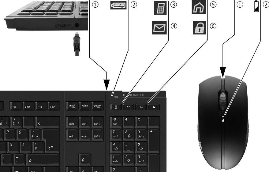 Cherry B.UNLIMITED 3.0 - Wireless Rechargeable Desktop Manual | ManualsLib