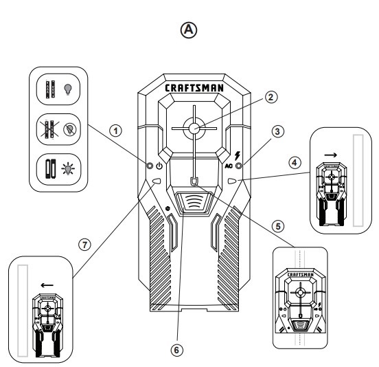 CRAFTSMAN CMHT77621, CMHT77620 Stud Finder With AC Detection Manual