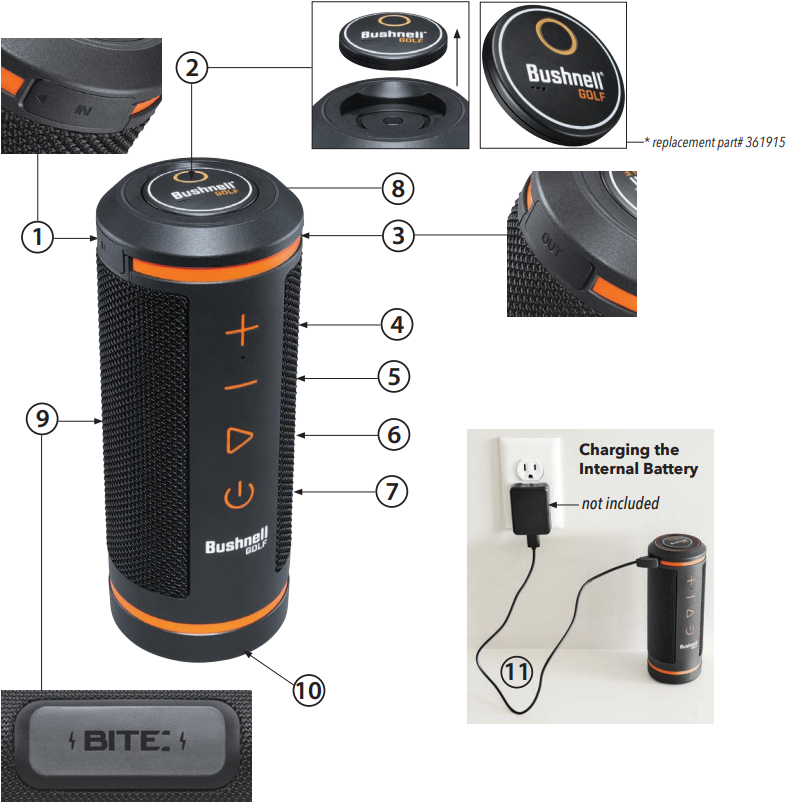 Bushnell GOLF Wingman Bluetooth Speaker with Audible GPS Manual