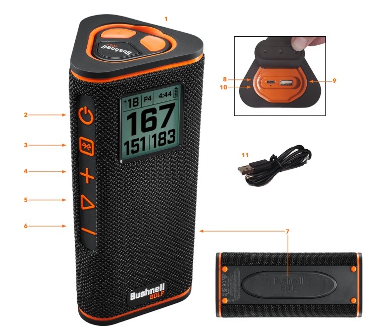 Bushnell GOLF Wingman View - Bluetooth Speaker with Audible/Viewable